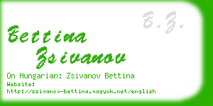 bettina zsivanov business card